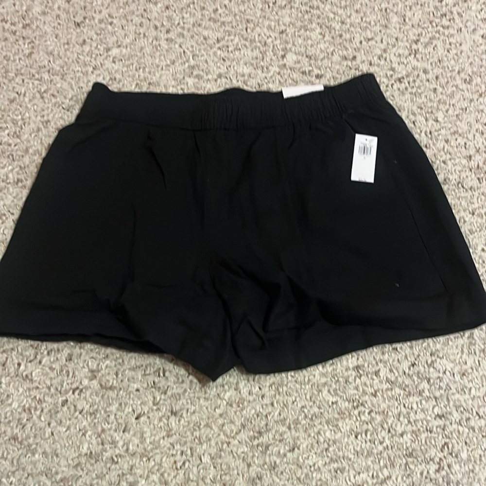 Black Cargo Shorts with Elastic Waistband